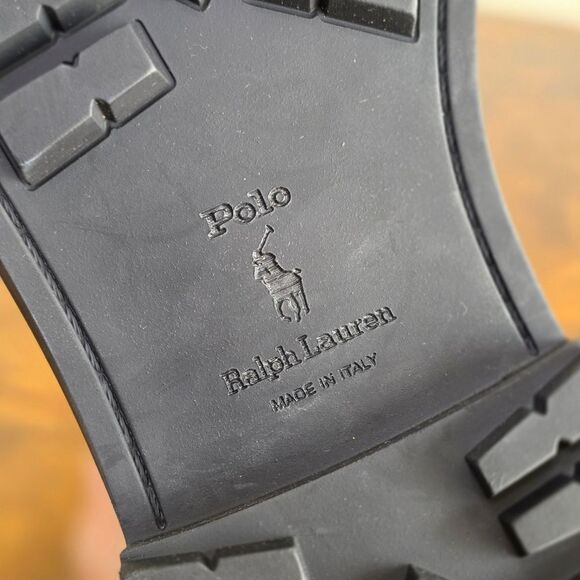 Polo Ralph Lauren MI Lug Lace Apron Boots Italian Suede Men's 11 Ankle Height - Picture 12 of 15